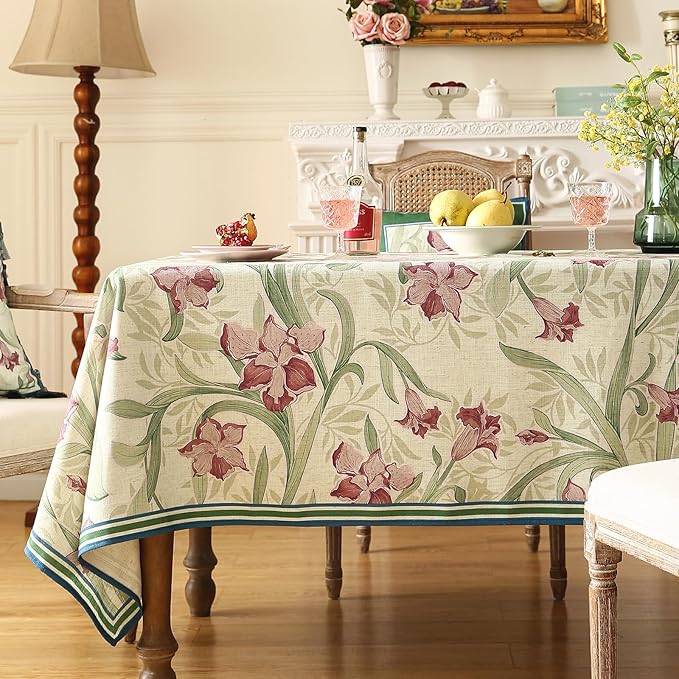 patdrea Designer Green Small Rectangle Tablecloth, Framhouse Vintage French - Image 2