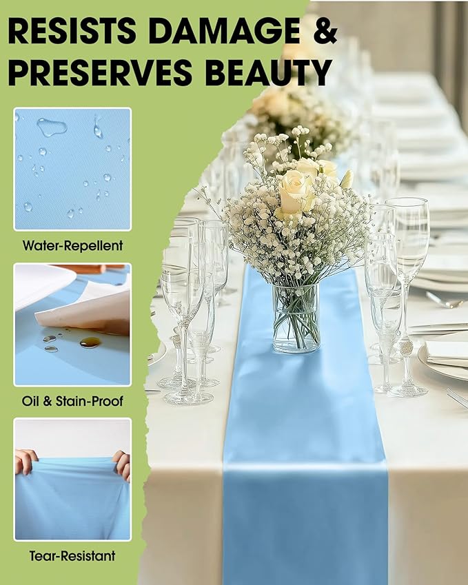 Pureegg Light Blue Plastic Table Runners - Image 3
