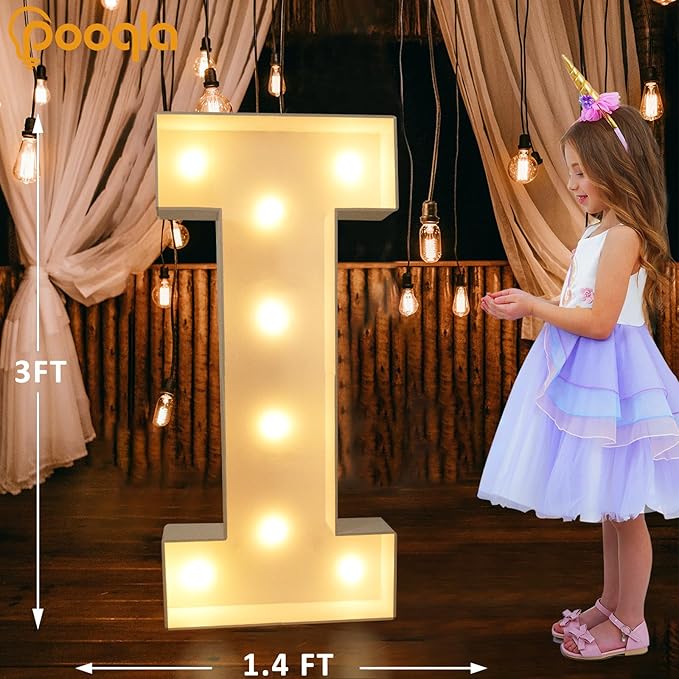 Pooqla 3FT Marquee Light Up Letters, Cool White and Warm White LED Big Mosaic - Image 5