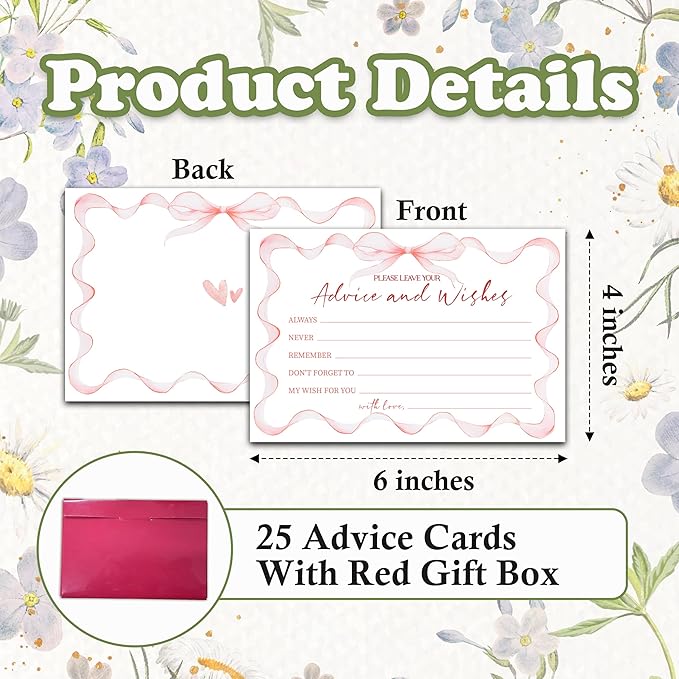 Advice And Wishes Cards, Bride And Groom, New Parents, Bridal Shower, Baby - Image 2