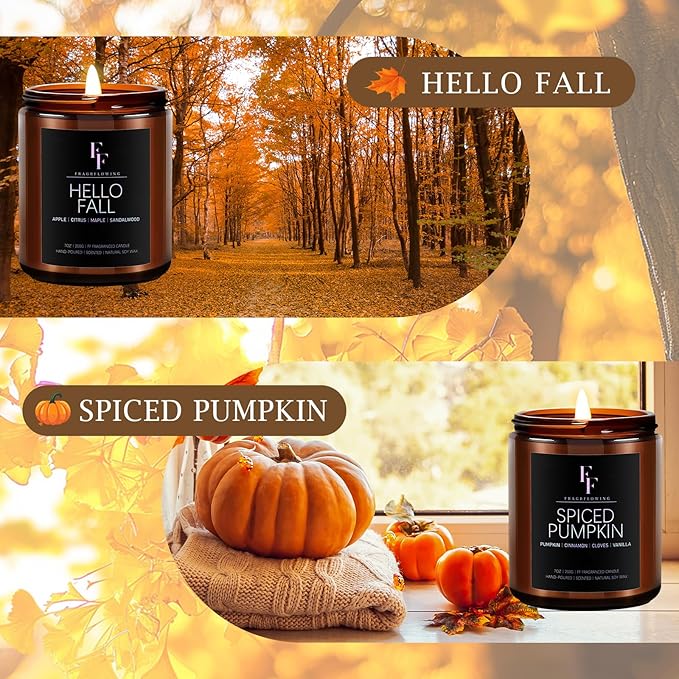 Fall Candles Set, 4 Pack Candles - Image 3
