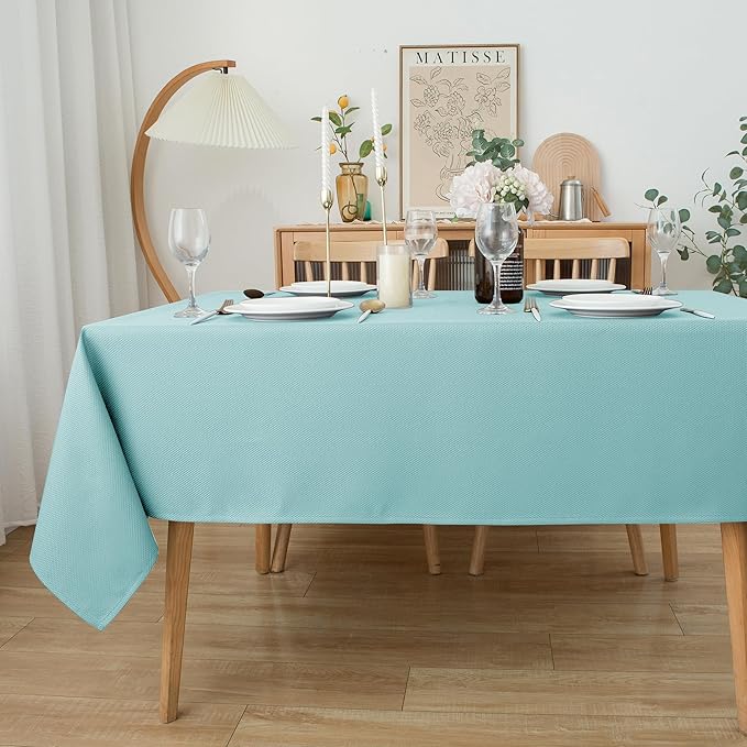 Biscaynebay Tablecloth for Rectangle Tables-60x84 Inch Aqua Blue Outdoor Picnic - Image 3