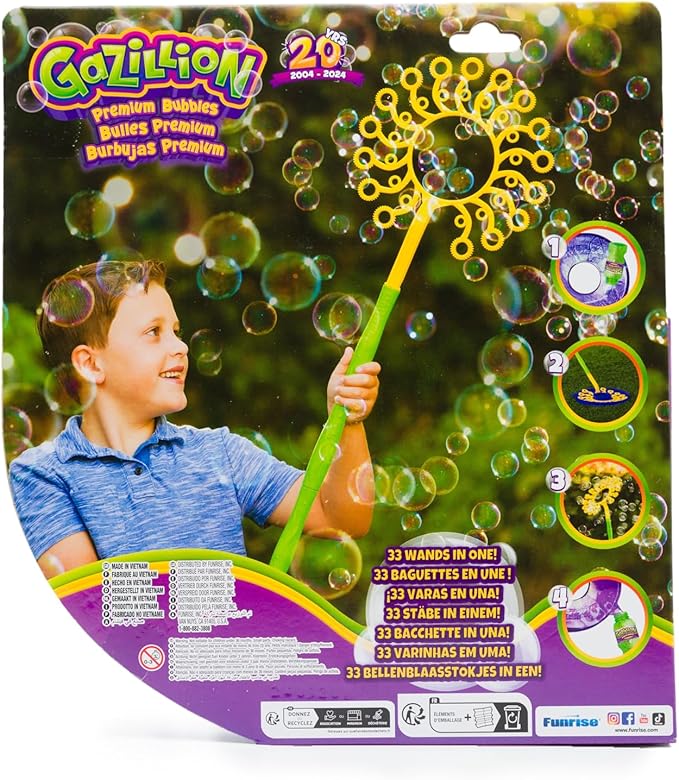 Gazillion Mega-Zillion Wand, 33 Mini Wands, 3ft. Handle & 2 Bottles of Solution - Image 7