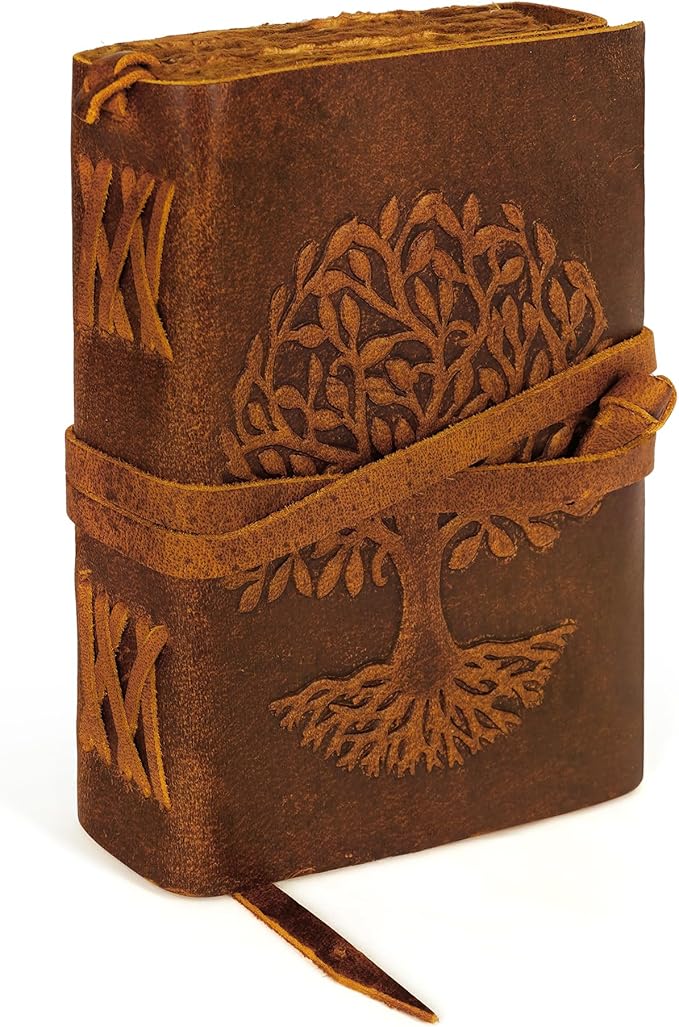LUXEORIA Tree Of Life Leather Journal by Luxeoria