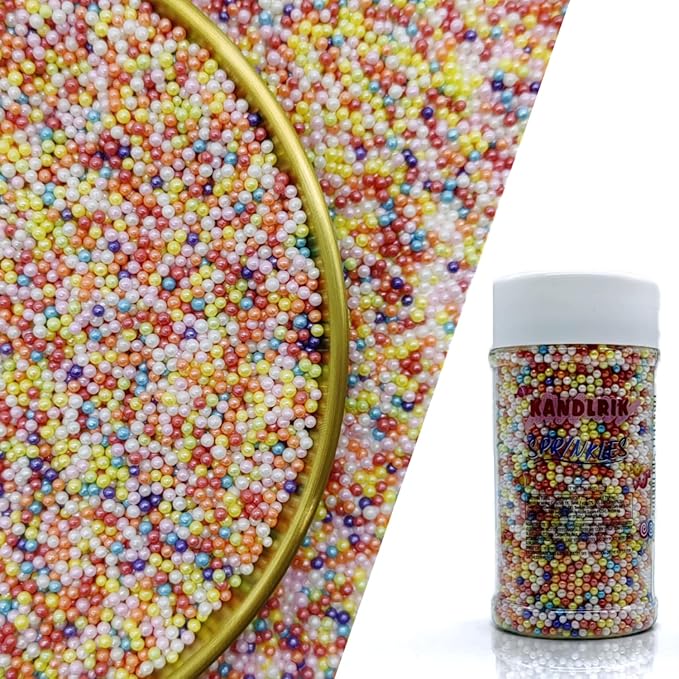Edible Mixed Color Pearl Sugar Sprinkles Candy 2mm Mini Pearls Cake Decorations by KandlrikMagicSprinkles