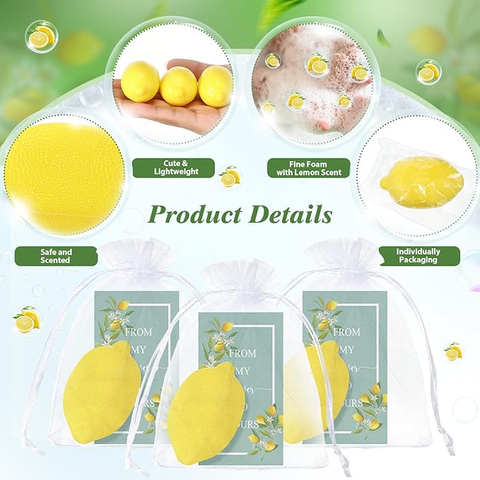 Lounsweer Set of 20 Wedding Lemon Soap Favors Mini Bridal Shower Favors Natural - Image 3