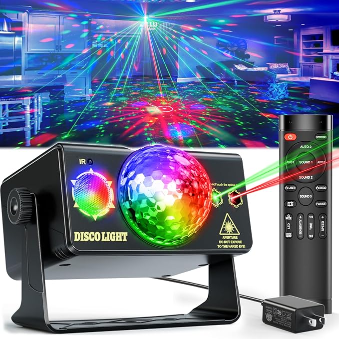 Party Lights Disco Ball Light Dj Disco Lights LED Stage Strobe Lights Projector by caivimvn