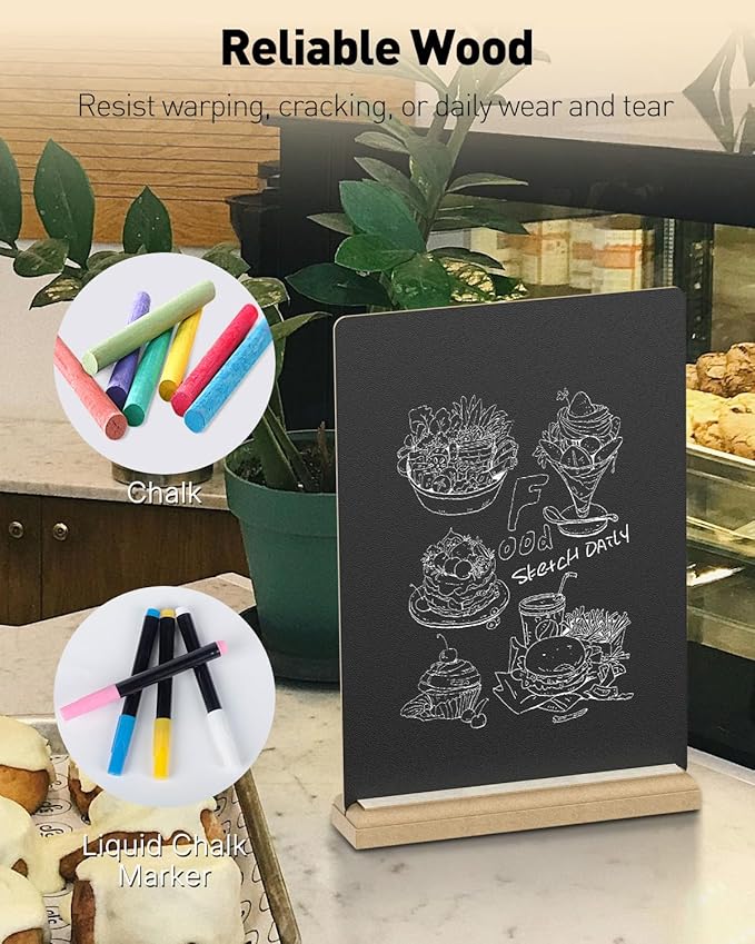 Uniclife A4 Tabletop Chalkboard Sign - Image 7