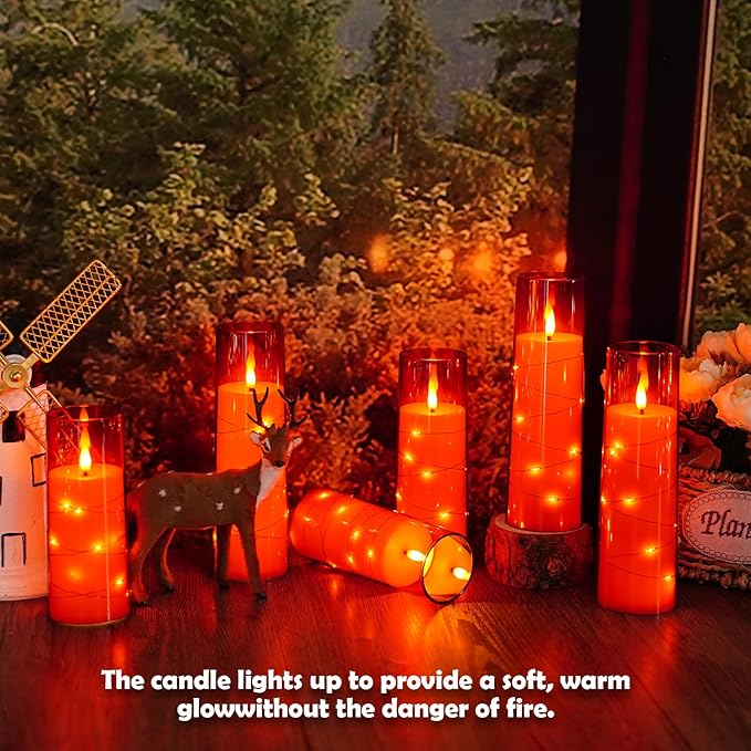 Flameless Candles with Embedded Star String - Image 5
