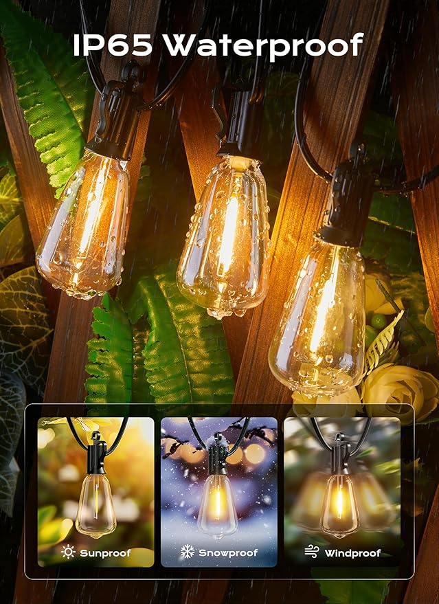 Brightown Outdoor String Lights, 200FT 100+2 LED ST38 LED Patio Lights - Image 3