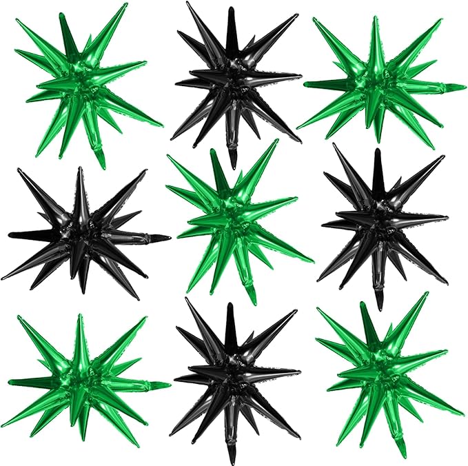 Black Green Star Balloons by Adorely