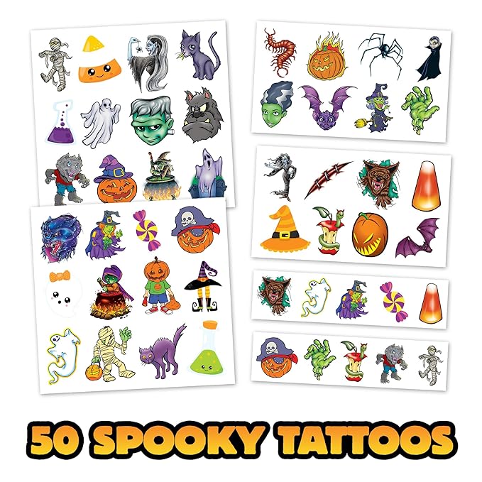 Assorted Halloween Temporary Tattoos – Spooky Designs - Image 2