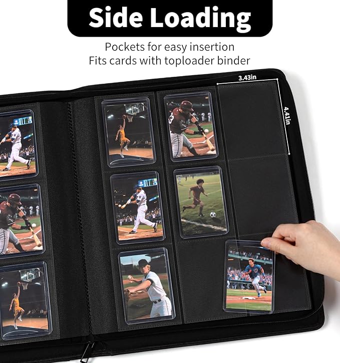 9-Pocket Toploader Binder, Baseball Football Sports Game Cards - Image 3
