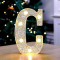 Marquee Light Up Letters, Glitter Silver LED Letter Lights Battery Powered by TEHIBIEN