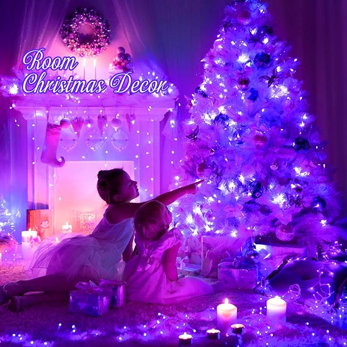JMEXSUSS 163 FT 500 LED Purple Halloween Lights, 8 Modes Purple Light Indoor - Image 5