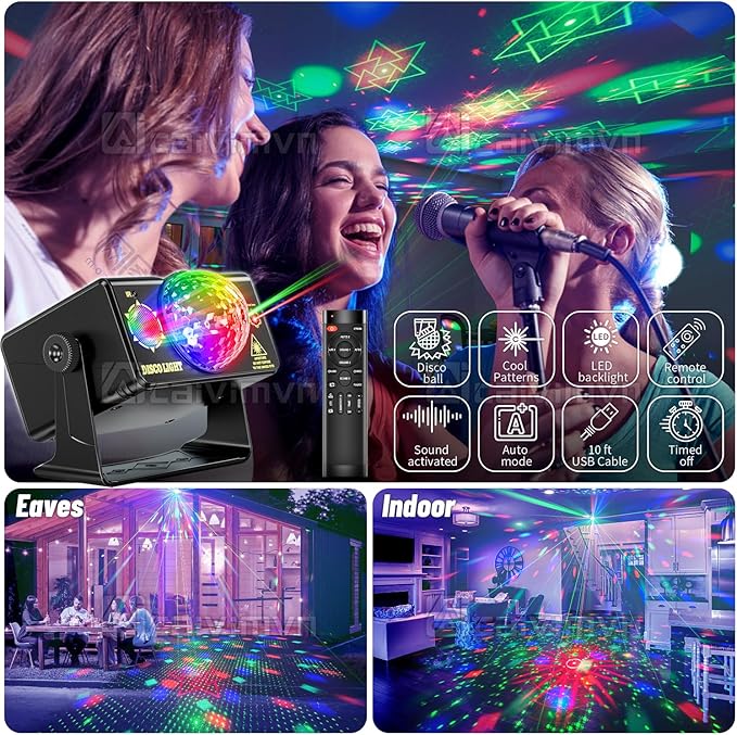Party Lights Disco Ball Light Dj Disco Lights LED Stage Strobe Lights Projector - Image 2