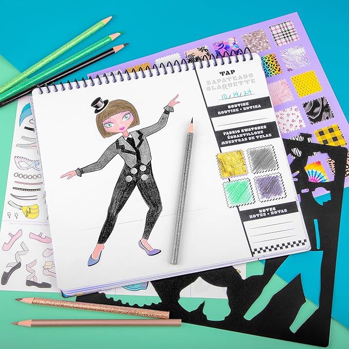 Fashion Angels I Just Wanna Dance Fashion Sketch Set, Create Dance-Themed - Image 2