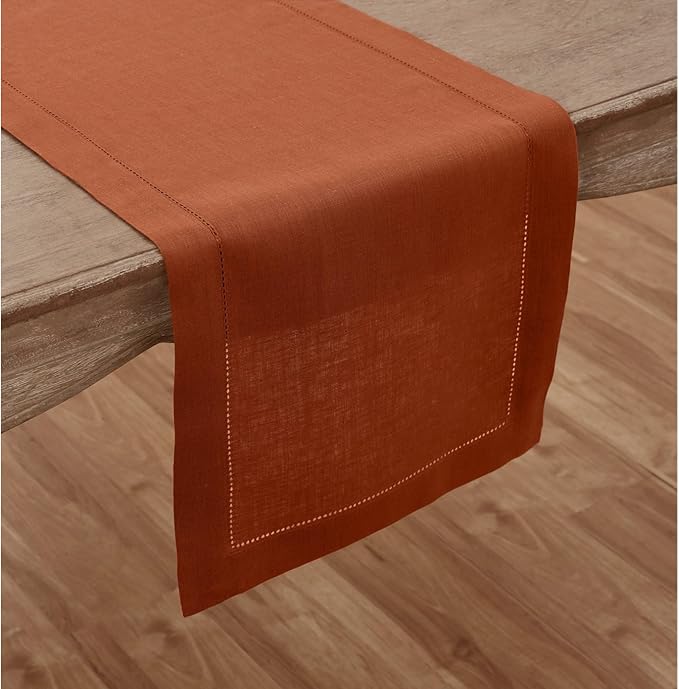 Solino Home Linen Hemstitch Table Runner 36 Inches - Image 2