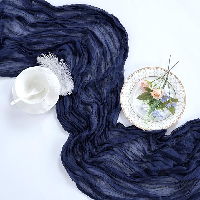 6 Pack Navy Blue Cheesecloth Table Runner 10ft Boho Gauze Fabric Cheese Cloth - Image 6