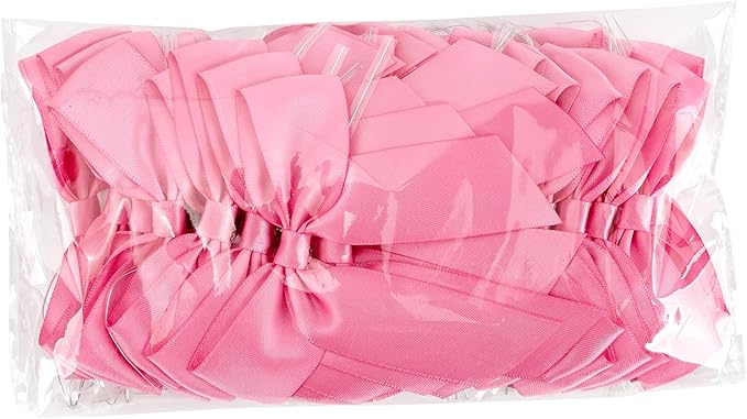 3.5" Hot Pink Bow Satin Pre-Tied Bows - Image 8