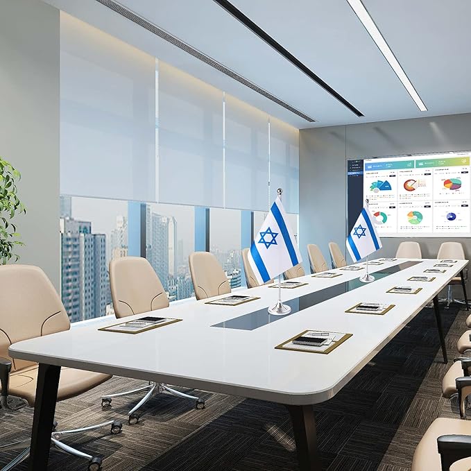ZXvZYT 2 Pack Israel flag Israeli Table Flag Small Mini Israeli Desk Flags - Image 3