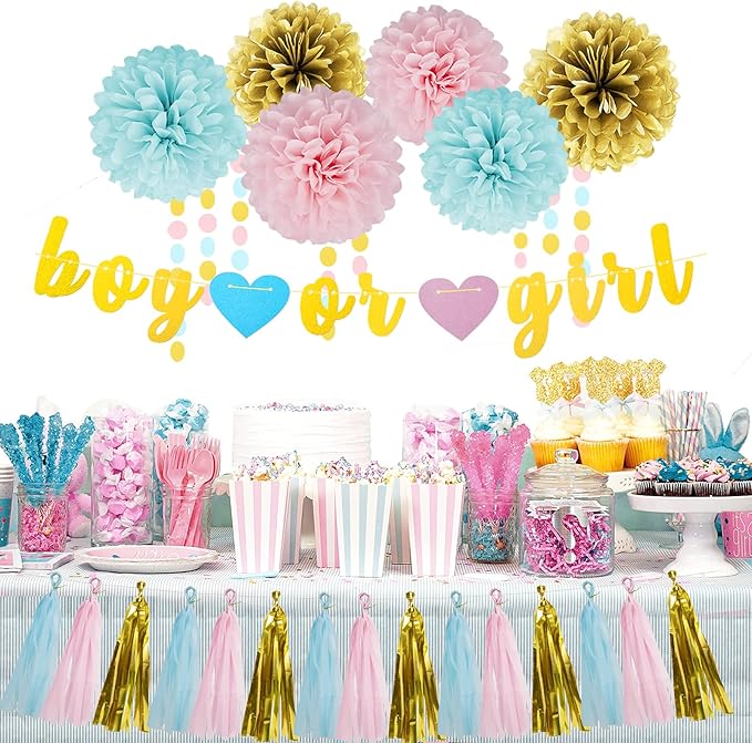 Gender Reveal Decorations Blue Pink - Image 5