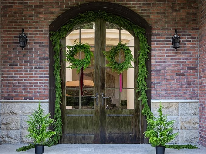 15FT Extra Full Christmas Garland Norfolk Pine Garland Realistic Artificial - Image 4