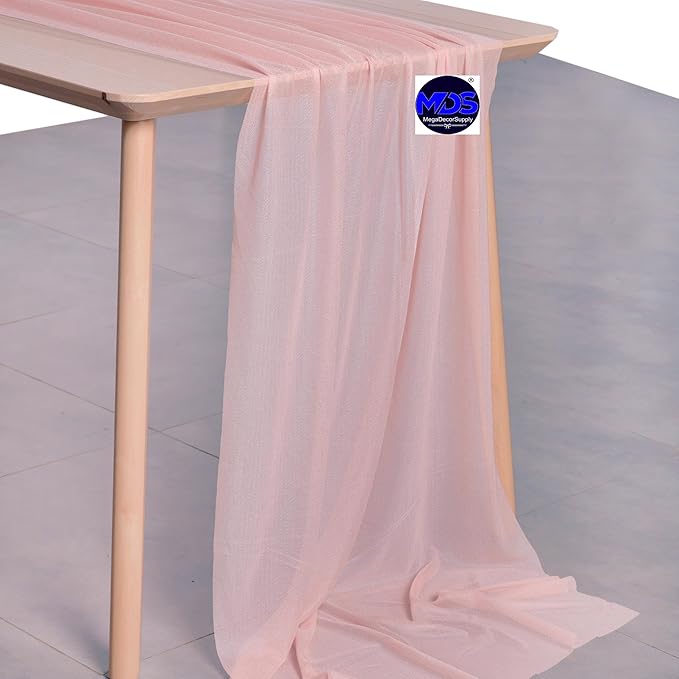 MDS 2 Pack 14ft Chiffon Table Runner 29 x 170 Inches Sheer Wedding Runner - Image 2