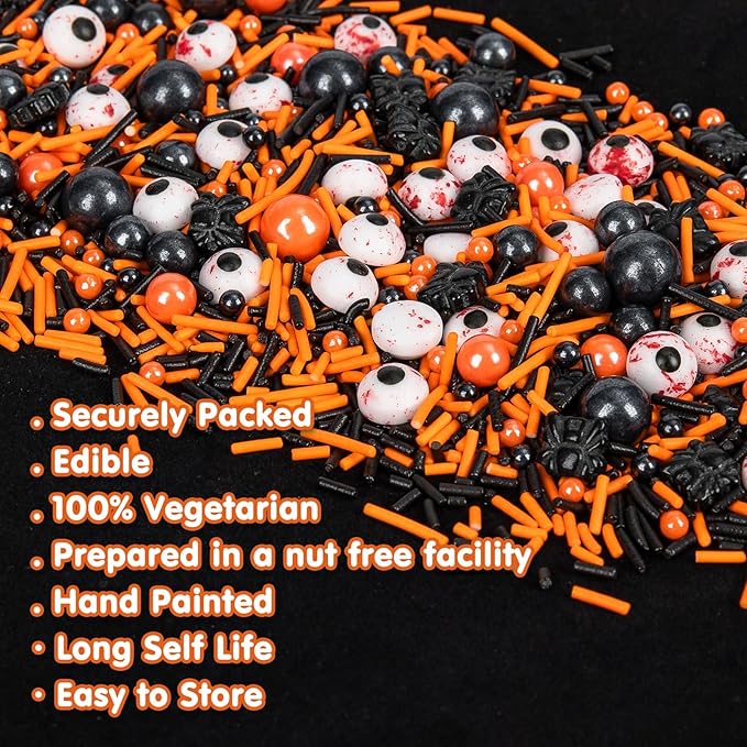 Halloween Terrifying Sprinkles, Candy Bloody Eyeballs, Ice Cream, Cupcake Topper - Image 7