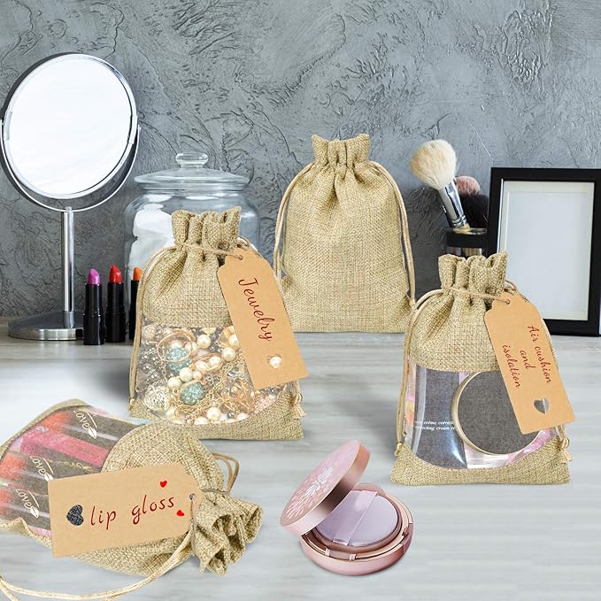 GIOIPC 50Pcs 5 x 7 Inch Linen Burlap Sheer Bags - Image 4