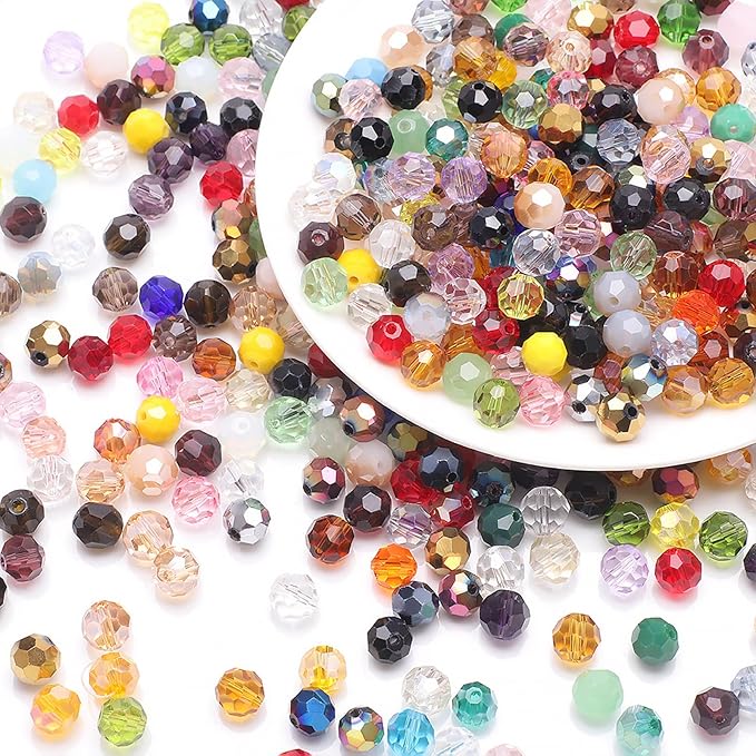 200PCS 6MM Crystal Glass Beads for Jewelry Making Mix Color Rondelle Facted by MKLKSDH