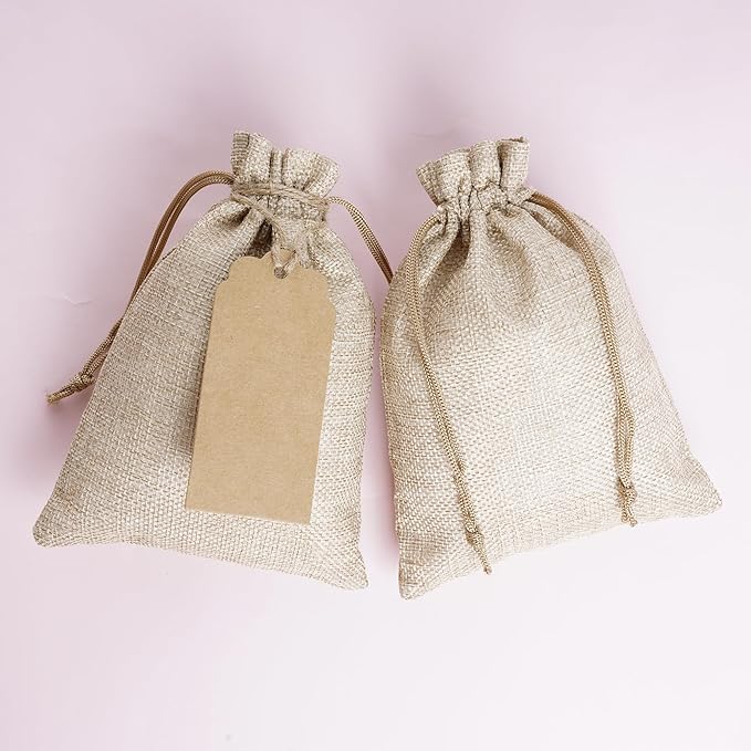 Yymobt 25PCS Burlap Bags with Drawstring, Reusable Burlap Favor Bag 5 x 7’’ - Image 8