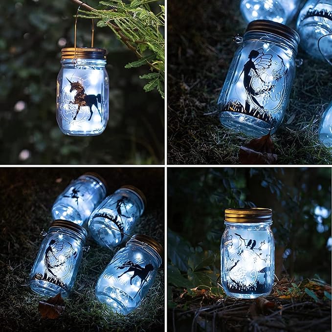 8 Pack Solar Fairy Star Firefly Jar Lid Lights - Image 3