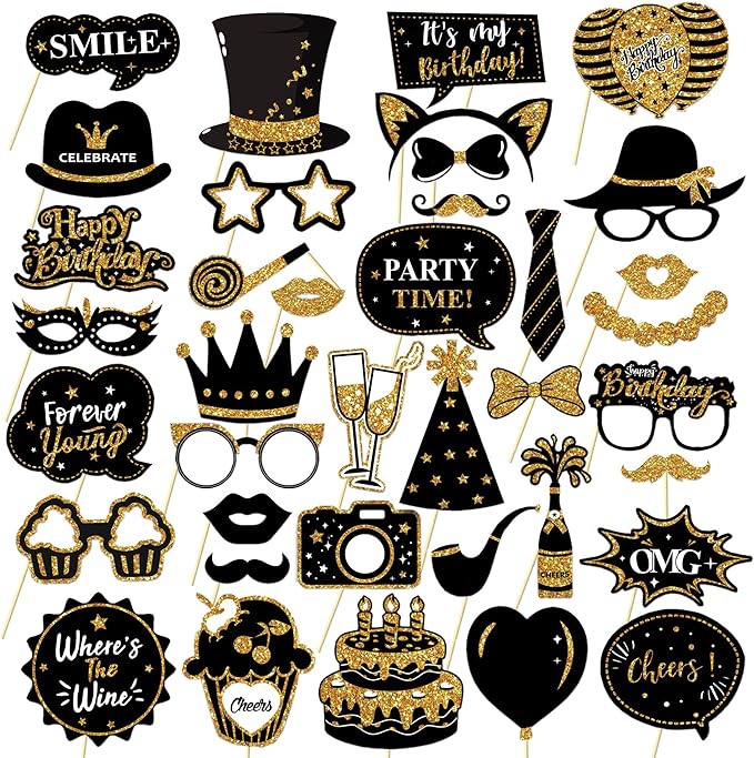 Birthday Photo Booth Props Kit by INTATIKOO