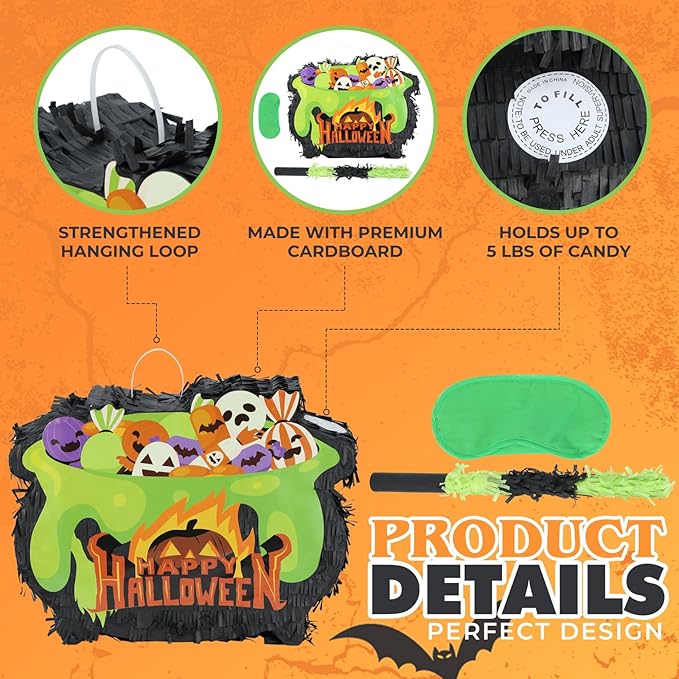 Halloween Witch's Cauldron Pinatas Bundle - Image 3