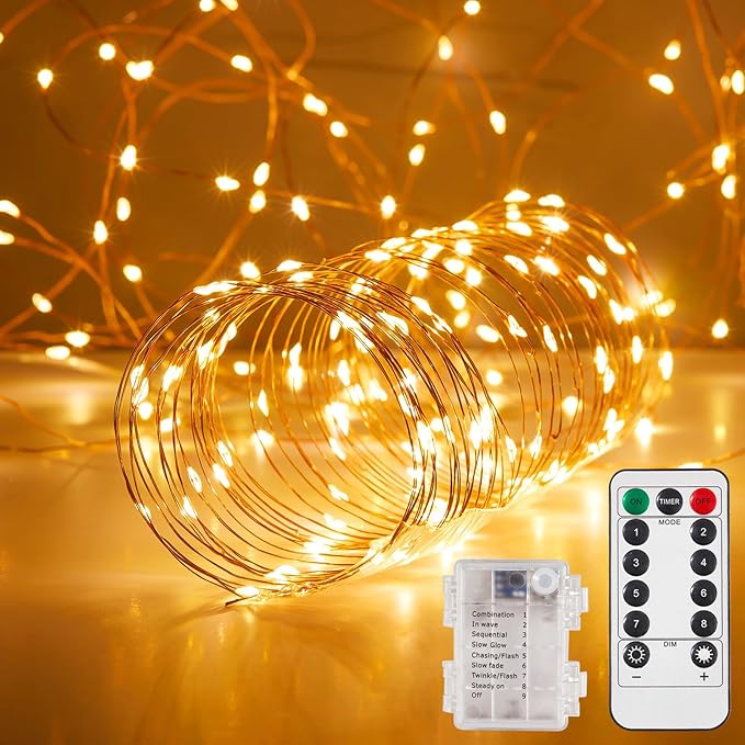 1 Pack 65.6 Ft. Battery Operated Outdoor String Lights by Ariceleo
