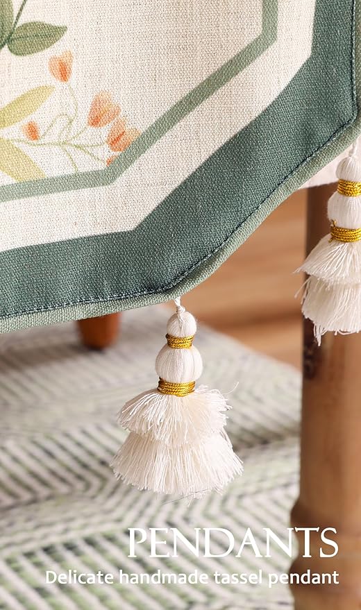 Designer Linen Small Table Runner, French Farmhouse Shabby Chic Floral Pattern - Image 7