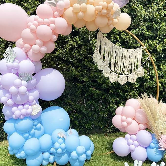 110pcs Pastel Blue Balloons 12 Inch Latex Light Blue Balloon Garland Arch Kit - Image 4