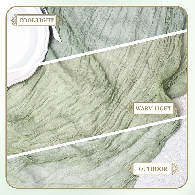 Le courant 12pcs 10Ft Cheesecloth Table Runner, Rustic Boho Gauze Cheese Cloth - Image 7