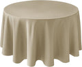 Biscaynebay Textured Fabric Round Tablecloths 108", Natural Water Resistant by Biscaynebay