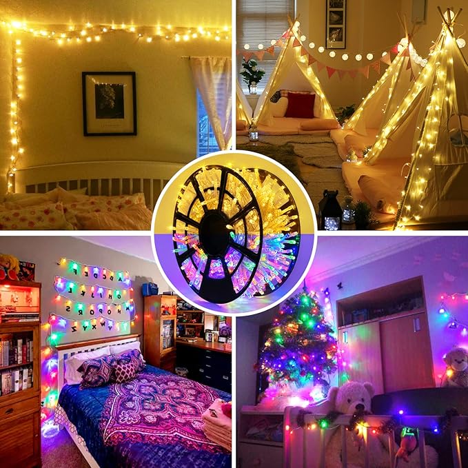 JMEXSUSS 500 LED Color Changing Christmas Lights, 163FT Warm White & Multicolor - Image 4