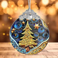 Christmas Ornament 2025, Christmas Tree Round Shape, 4 Inch Acrylic Ornament Art by Sensemory
