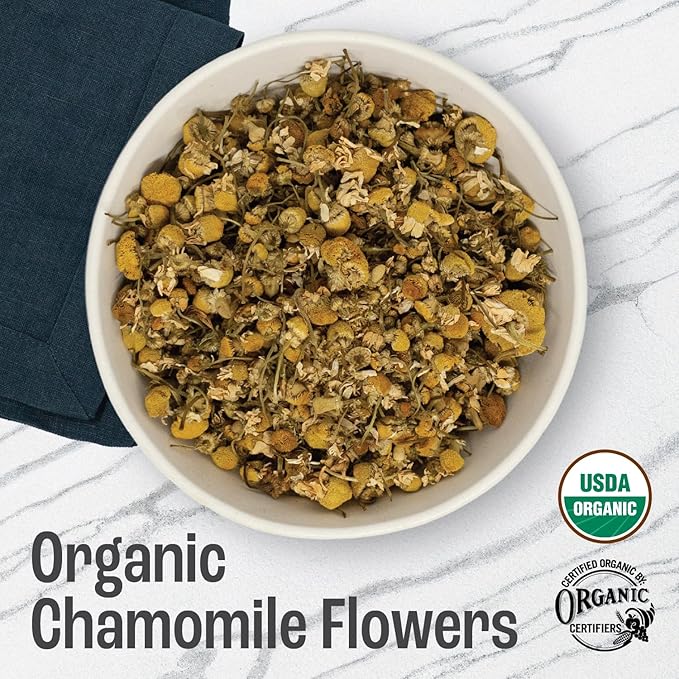 J Mac Botanicals, Organic Chamomile Flowers, Certified USDA Organic. Whole - Image 2