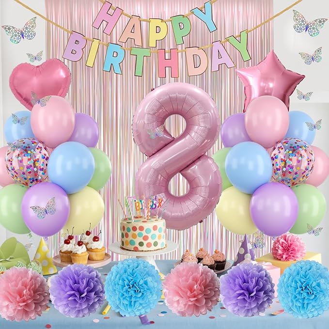 Pastel 8th Birthday Party Decorations - Image 4