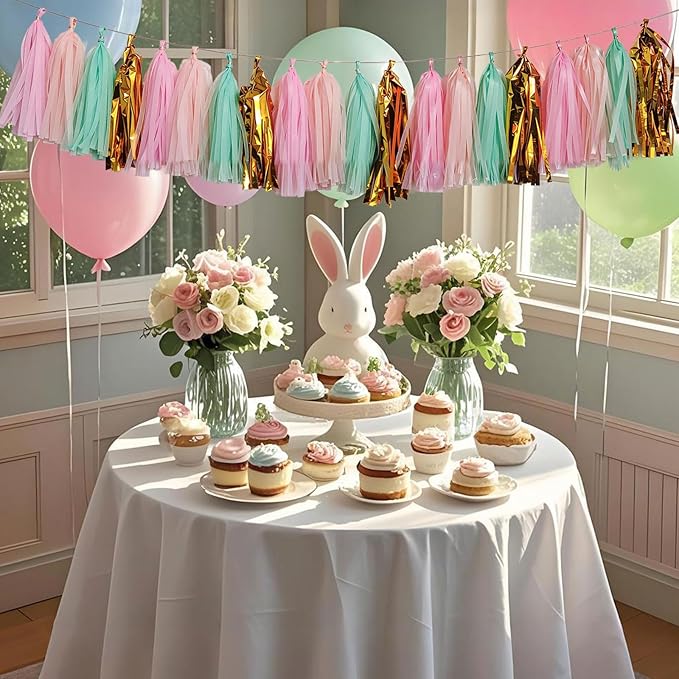 Shiny Tassel Garland Tissue Paper Tassel Banner, Tassels Party Decorations - Image 5
