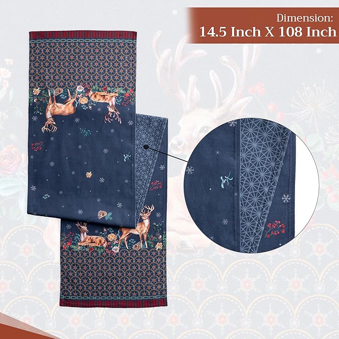 Maison d' Hermine Table Runner 100% Cotton Double Layer Table Runners 108 - Image 4