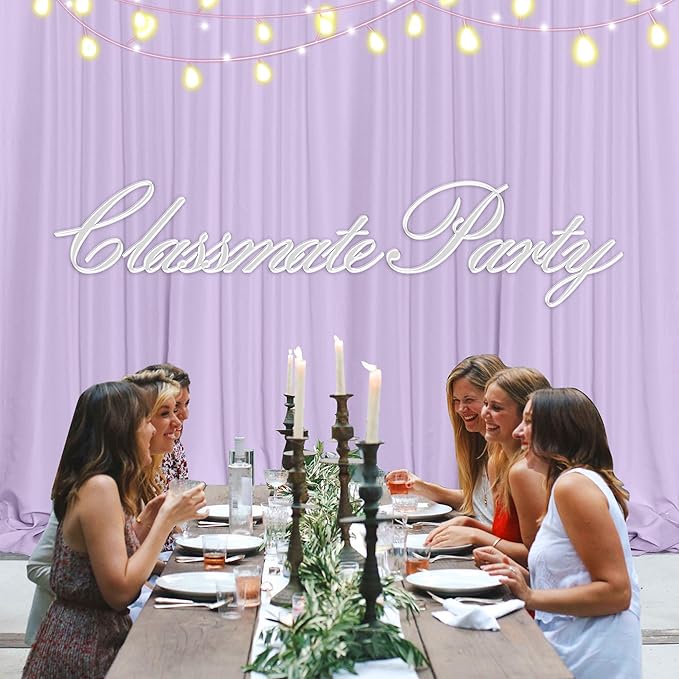 MEETSKY 10ft x 8ft Light Purple Backdrop Curtain - Image 4