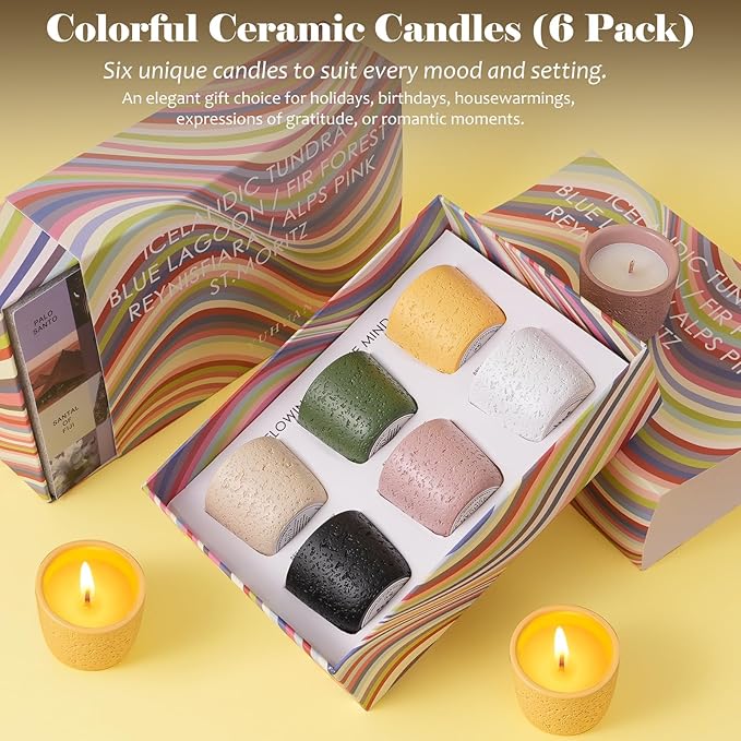 Viyffo Scented Candle Set of 6, Natural Soy Wax - Image 2