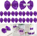 Purple Ribbon Bow 4'' Premade Satin Bow, Wrapping Bows by LiBongTa