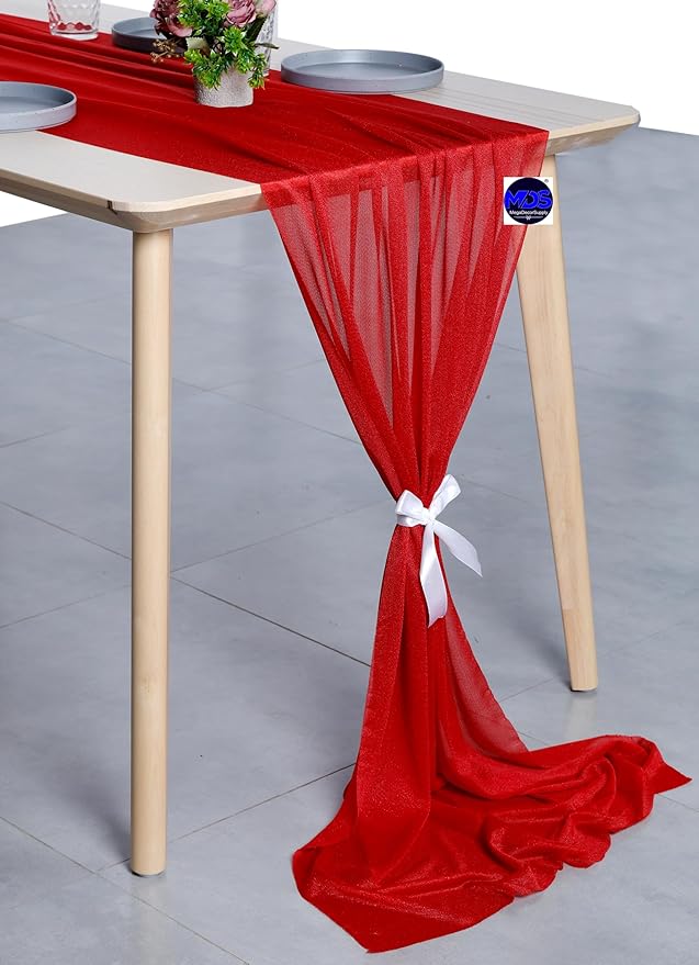 MDS 2 Pack 14ft Chiffon Table Runner 29 x 170 Inches Sheer Wedding Runner - Image 3
